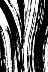 Abstract black and white vector background. Dry brush strokes template