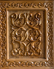 Ornamental wood carving at the Cormaia monastery - Romania 10.Oct.2021