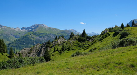 Fototapeta na wymiar high view of the alps in austria
