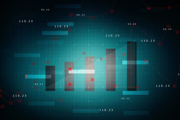 2d rendering Stock market online business concept. business Graph 