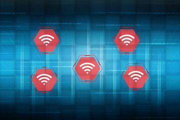 2d illustration WiFi symbol sign
