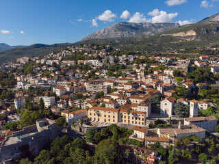 Fototapeta na wymiar Aerial view of city Herceg Novi in Montenegro