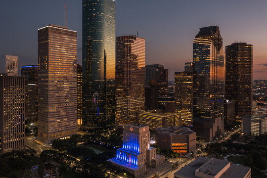 Houston Skyline At Sunset