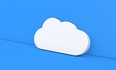 Abstract image of the internet cloud on a blue background. 3d render illustration.