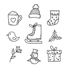 Cute winter doodle illustrations