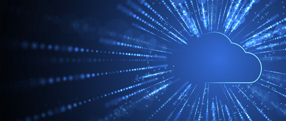 Cloud technology. Integrated digital web concept background