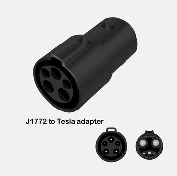 J1772 to Supercharger Adapter. vector illustration.