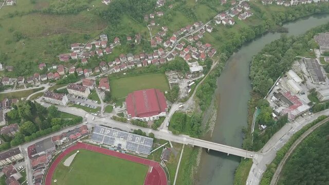 Aerial view of a town