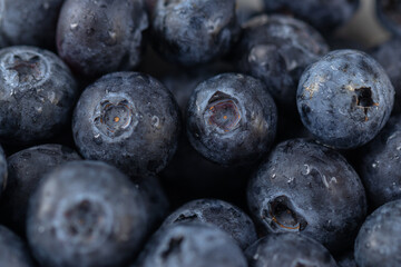 Ripe blueberries on a plate