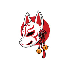 Japanese kitsune mask, Vector illustration eps.10