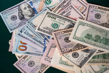 Dollars background. Background with money american hundred dollar bills