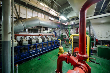 ship engine room and tools