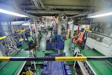 ship engine room and tools