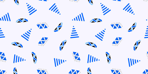 Memphis geometric seamless pattern elements for design. Vector illustration for web, sale, posters, advertising, template, promotion.