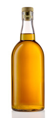Bottle of whisky, isolated on white background.