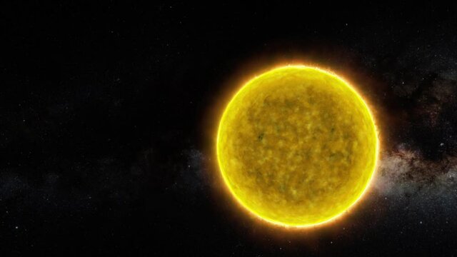 A comet burning in space as it comes close to the sun making a tail of debris. A meteor going directly and falling towards the sun. 