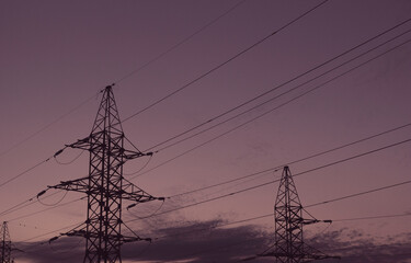 power lines in the evening 