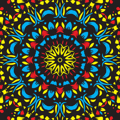 Indian Seamless Mandala Pattern. Decorative floral design. Islam Arabic motifs. Oriental textile design.