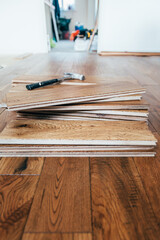 Fototapeta na wymiar Solid oak wood flooring