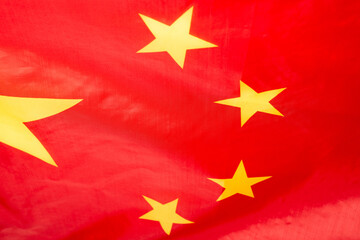 China flag waving as a background.