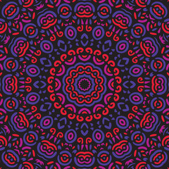 Indian Seamless Mandala Pattern. Decorative floral design. Islam Arabic motifs. Oriental textile design.
