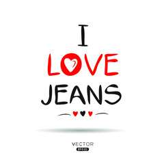 Creative Jeans lettering, Can be used for stickers and tags, T-shirts, invitations, vector illustration.
