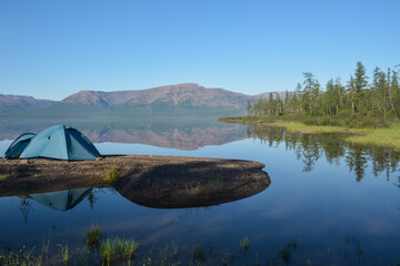 Traveling on the Putorana plateau.