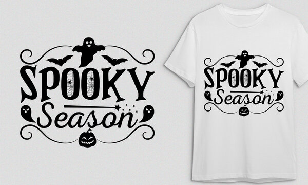 Spooky Season, Halloween T-shirt,T-shirt Design Idea, Typography Design, 