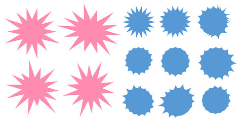 Bursting speech star set. Starburst isolated icons set