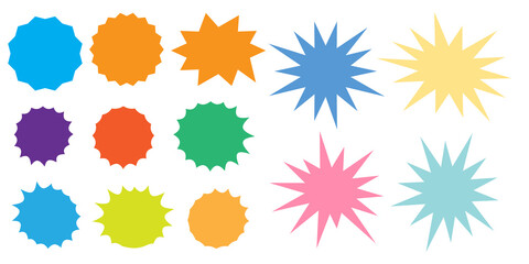 Bursting speech star set. Starburst isolated icons set