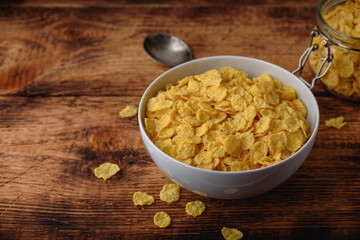 Corn flakes in a bowl