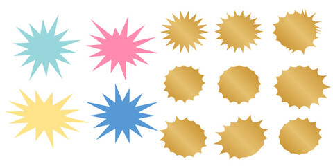 Bursting speech star set. Starburst isolated icons set