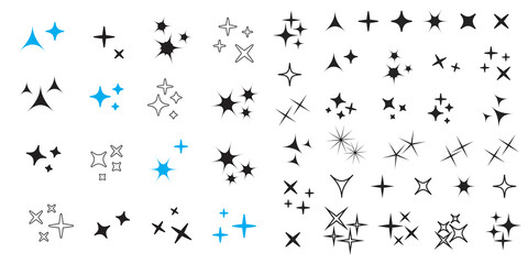 Sparkle lights stars set. Glowing light effect star. Sparkle lights vector