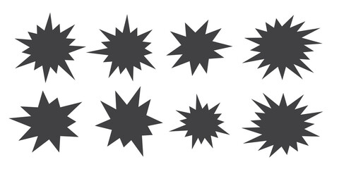 Bursting speech star set. Starburst isolated icons set