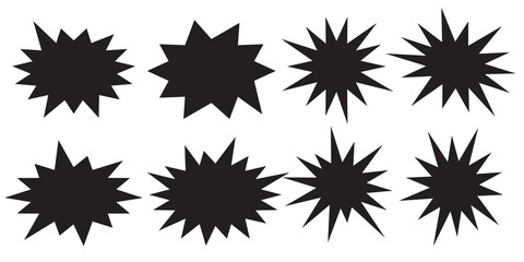 Set of vector starburst, sunburst badges. Starburst isolated icons set