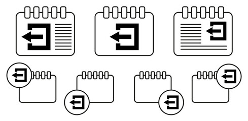 Arrow vector icon in calender set illustration for ui and ux, website or mobile application