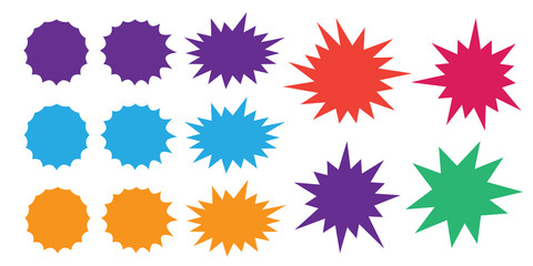 Starburst explosion comic shapes vector. Speech boom bubbles © 3dwithlove