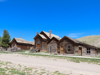 Fototapeta na wymiar Abandoned buildings in Bannack State Park in Bannack, Montana.