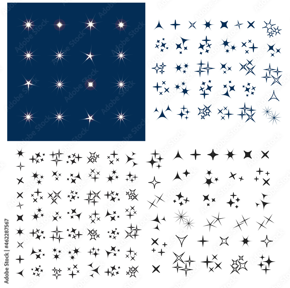 Canvas Prints sparkles white line collection. sparks vector icons set