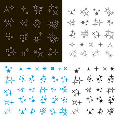 Sparkle lights stars set. Glowing light effect star. Sparkle lights vector