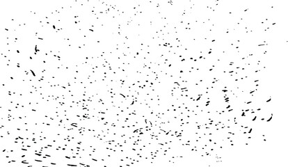 Abstract vector noise. Small particles of debris and dust. Distressed uneven background. Grunge texture overlay with fine grains isolated on white background. Vector illustration. EPS10.