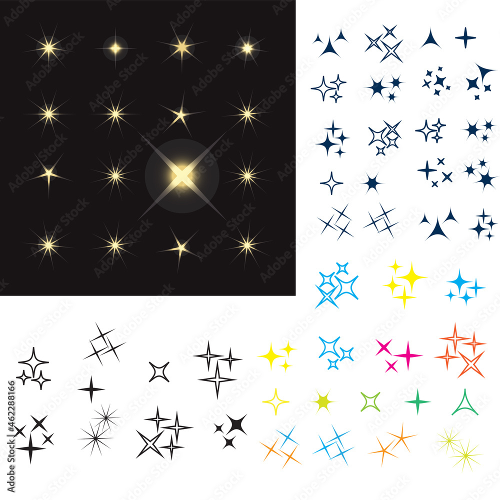 Wall mural vector sparkles icon set. star element
