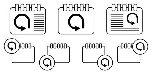 Fototapeta premium Arrow vector icon in calender set illustration for ui and ux, website or mobile application