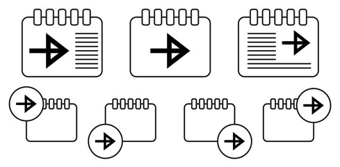 Arrow vector icon in calender set illustration for ui and ux, website or mobile application