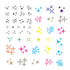 Sparkles, glowing light effect stars and bursts. Bright firework, decoration twinkle, shiny flash