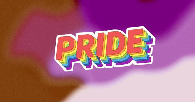 Animation of rainbow pride over colorful background