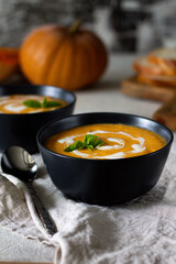 pumpkin soup with mushrooms