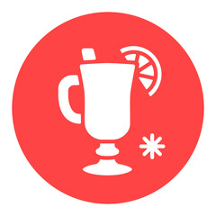 Mulled wine with orange slice and cinnamon stick