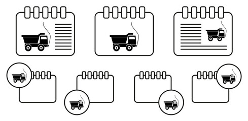 Toy truck on a string icon. Toy element vector icon in calender set illustration for ui and ux, website or mobile application