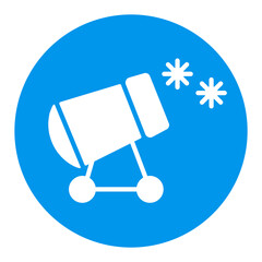 Fototapeta na wymiar Snow cannon vector icon. Winter sign